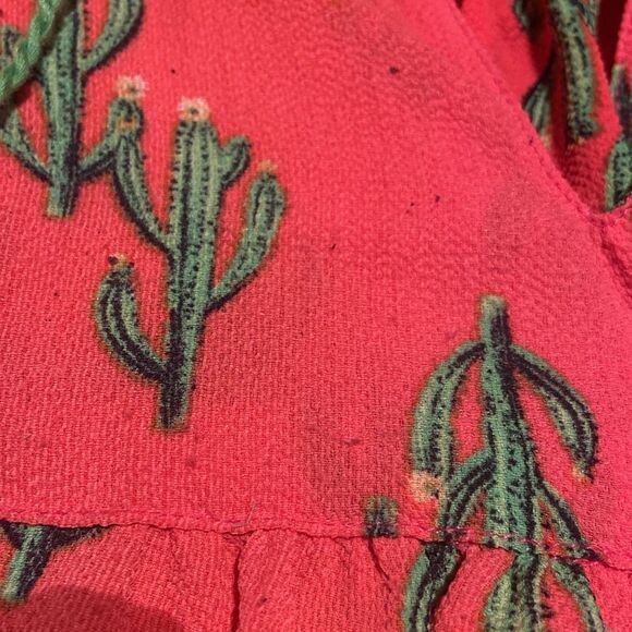 Ivy Jane ladies small Bright orange Top with Green cactus Pattern - Picture 4 of 7